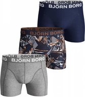 Bjorn Borg SHORTS BB SKYSCRAPER 3p heren boxershort - 3pack - grijs / blauw / print - maat S