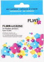 FLWR - Inktcartridge / LC-225C / Cyaan - Geschikt voor Brother
