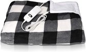 Cosi® Elektrische deken met drie warmtestanden 180x130cm zwart wit geblokt | Warmtedeken met bescherming tegen oververhitting wasmachine bestendig | Zacht en duurzaam materiaal | Ideaal voor 