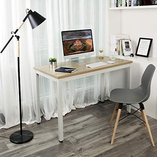 MuCasa® Bureau modern design 120x60x76cm hout met wit | Bureau voor thuis  of op het... | bol.com