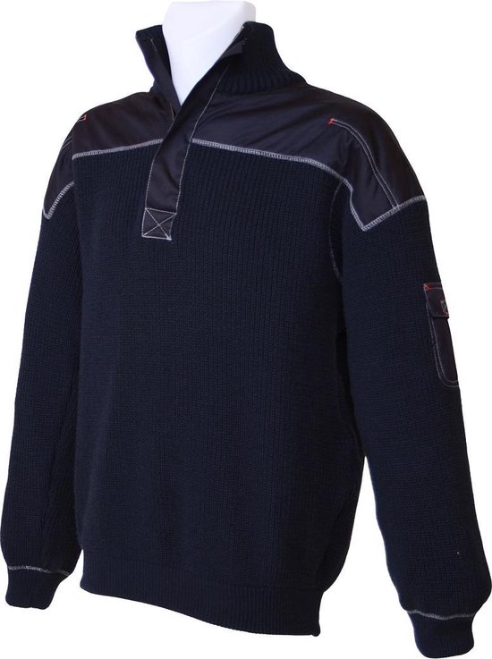 | STØRVIK Commandotrui Acryl Wol Heren Donkerblauw Commando Trui 50 50 Zwart Storvik Dampier Kleding