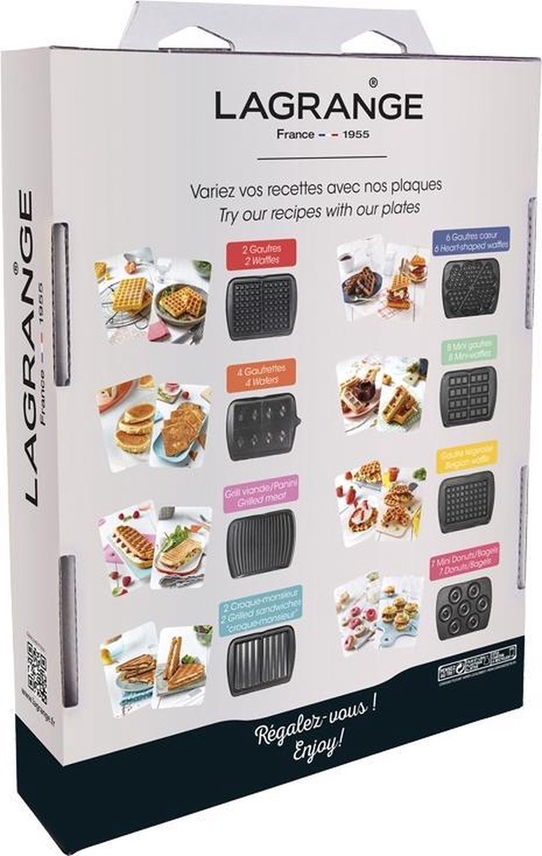 LAGRANGE Premium Gaufres Plaques Grill/Panini Bord