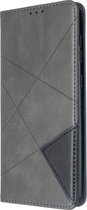 Geometric Book Case - Geschikt voor Samsung Galaxy A71 Hoesje - Grijs