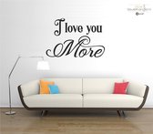 Muursticker - I Love You More - 58x87 - Zwart