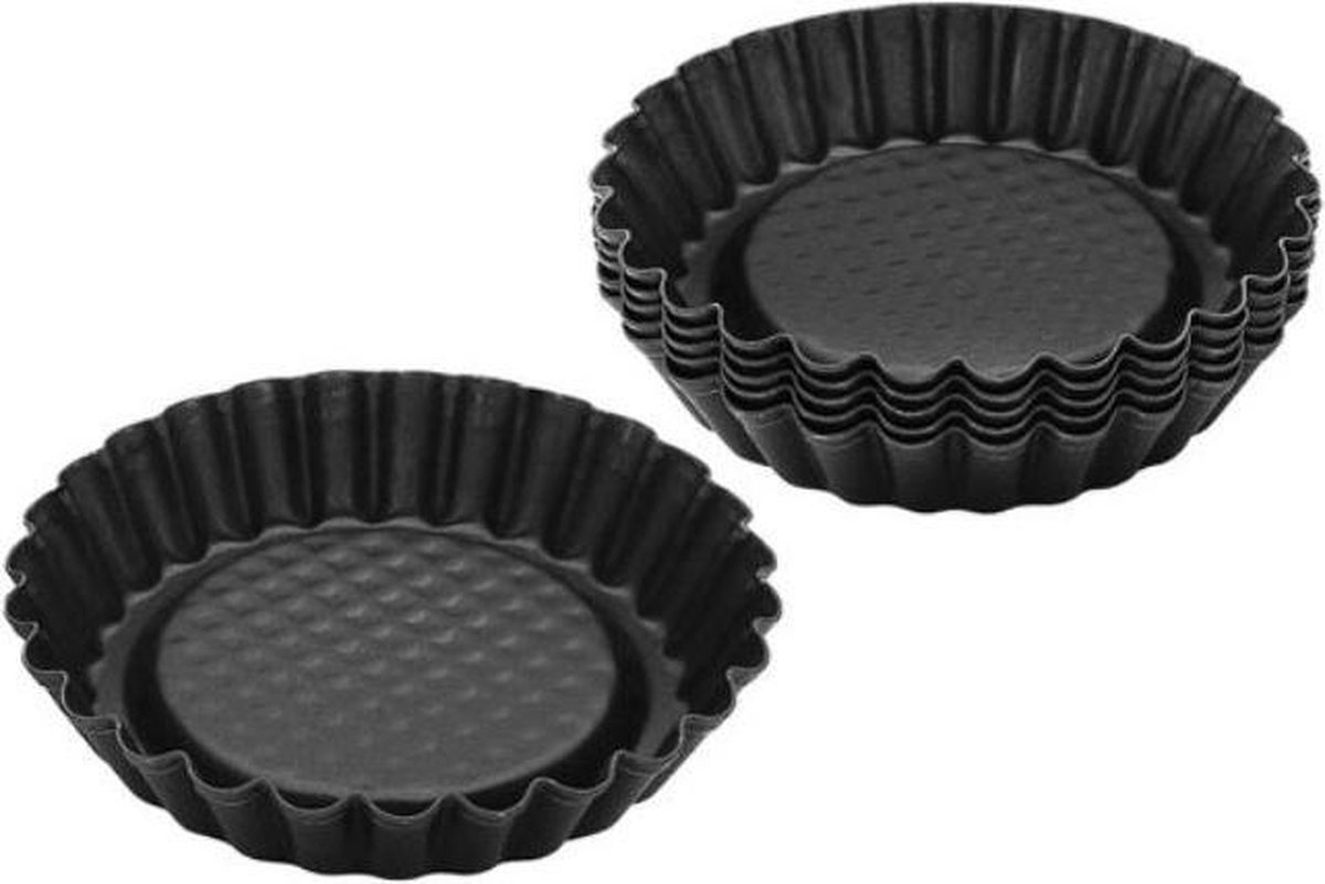 taartvormen - Bakvorm - 10 CM - Set van 4 - Zwart