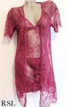 Lingerieset met kant bordeaux rood ONE SIZE 36-40