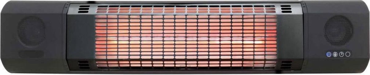 Sunred - Heater Sun and Sound Wall 2000 - Terrasverwarmer elektrisch - Metaal - Zwart