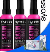 Syoss Satin Straight Heat Spray 150ml - 3 Stuks + Oramint Oral Care Kit Combi Deal