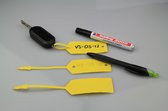 Autolabel - Geel werkplaatslabel met rattenstaart met pen of stift te beschrijven - 500 stuks