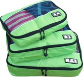 Sac de rangement - Sac de rangement - Set de Cubes d'emballage - Organisateur de Vêtements pour valise et sac à dos - Sacs de rangement de voyage - Organisateur de valise - 3 pièces - Vert