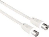 Hama Antenna Cable Coaxial Male Plug - Coaxial Female Jack, 5 m, 75 dB coax-kabel F Wit