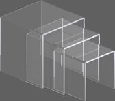 ensemble de 3 ponts acryliques pour la présentation de la fenêtre d'affichage (14 * 14 * 14/12 * 12 * 12/10 * 10 * 10cm)