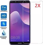 2 Stuks - Huawei Y7 (2018) screenprotector Tempered Glass 9H  - van Bixb