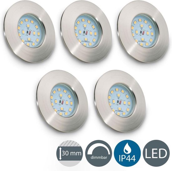 YindaLux Set de 3 Spot LED Encastrable 230V 3W 3000K Blanc Chaud, 15mm Extra Plat Spots de