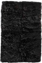 IJslands schapenvacht vloerkleed tapijt natuurzwart /bruin