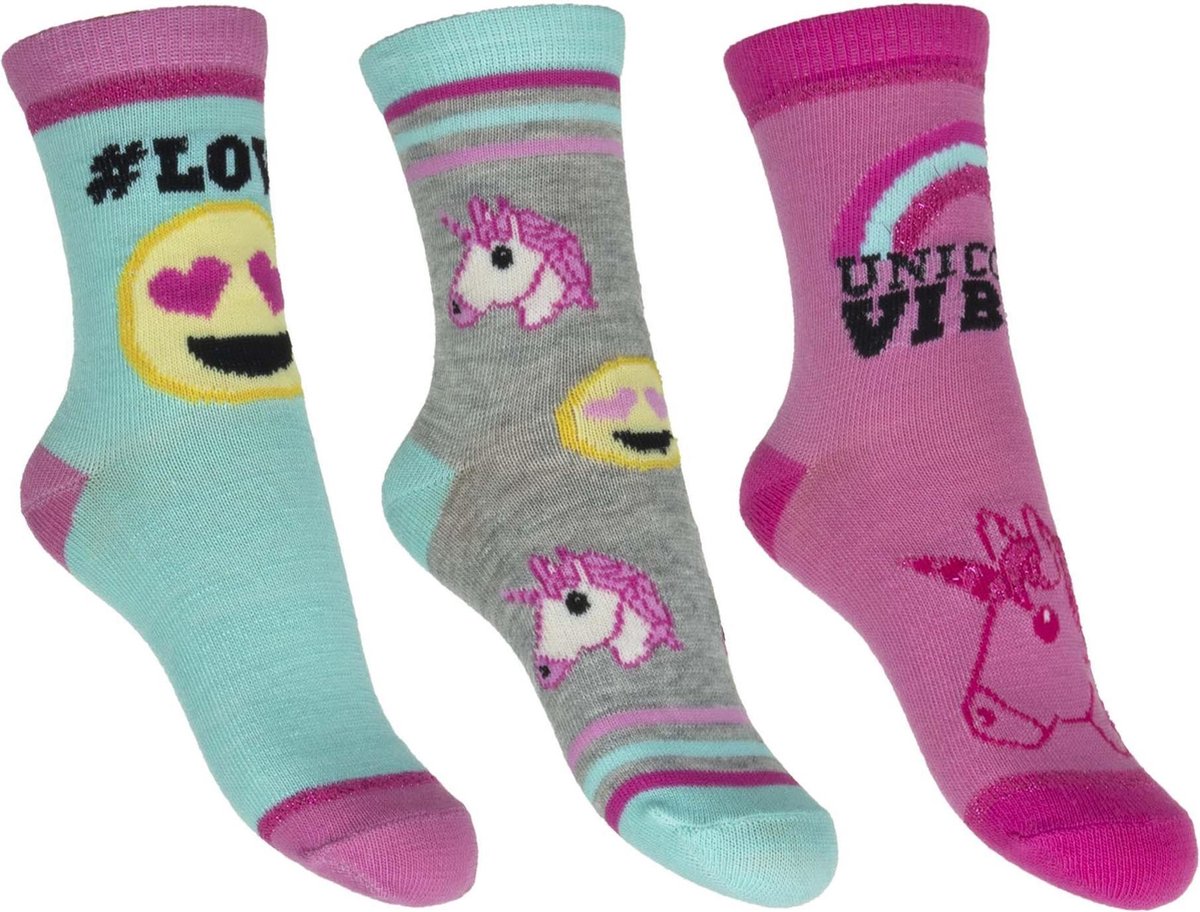 Emoji sokken 3 paar maat 23-26