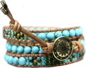 Bela Donaco wikkelarmband Bohemian Blue - Turquoise en Glas Bela Donaco wikkelarmband Bohemian Blue - Turquoise en Glas