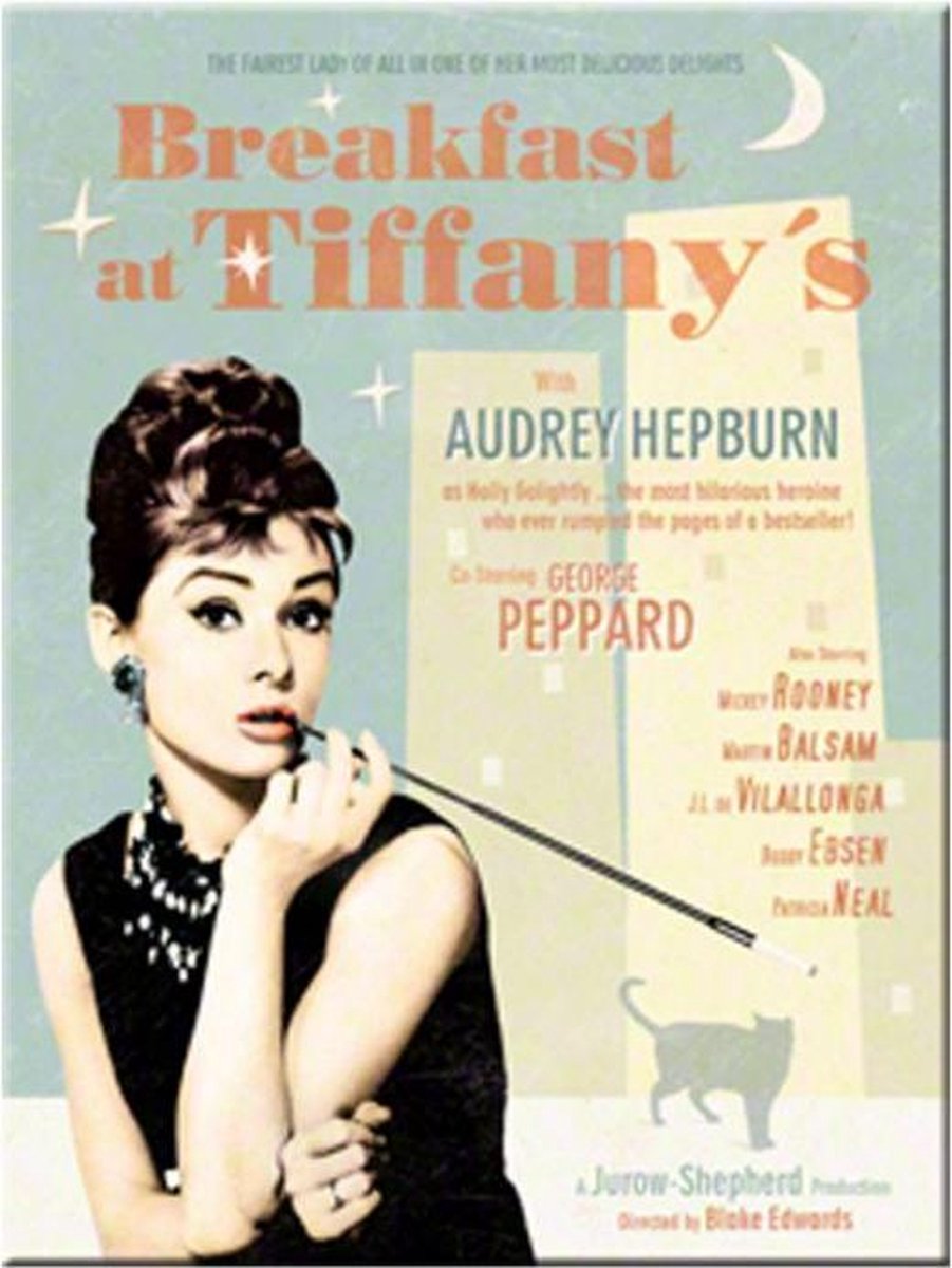 Audrey Hepburn's Breakfast At Tiffany's Magneet koelkastmagneet 6x8 cm