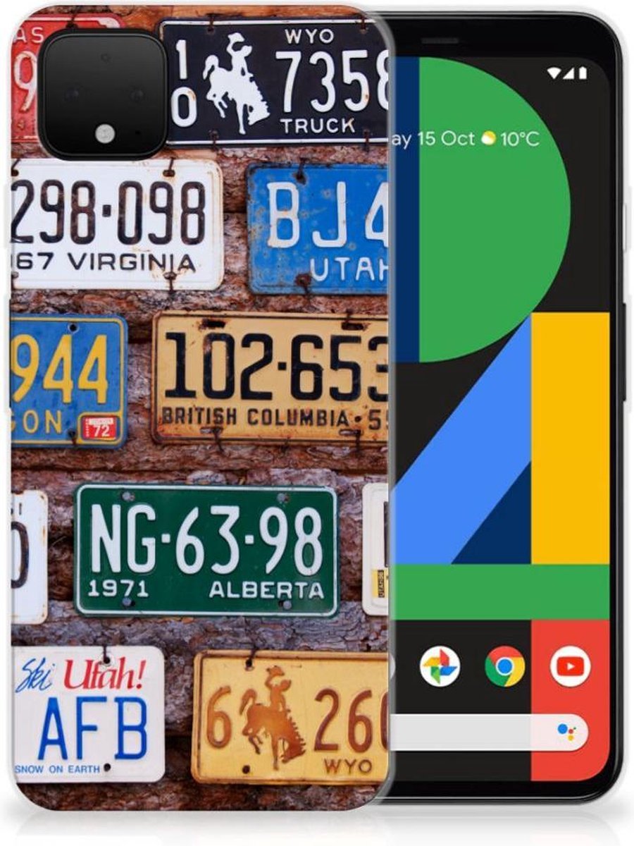 Google Pixel 4 XL Siliconen Hoesje met foto Kentekenplaten