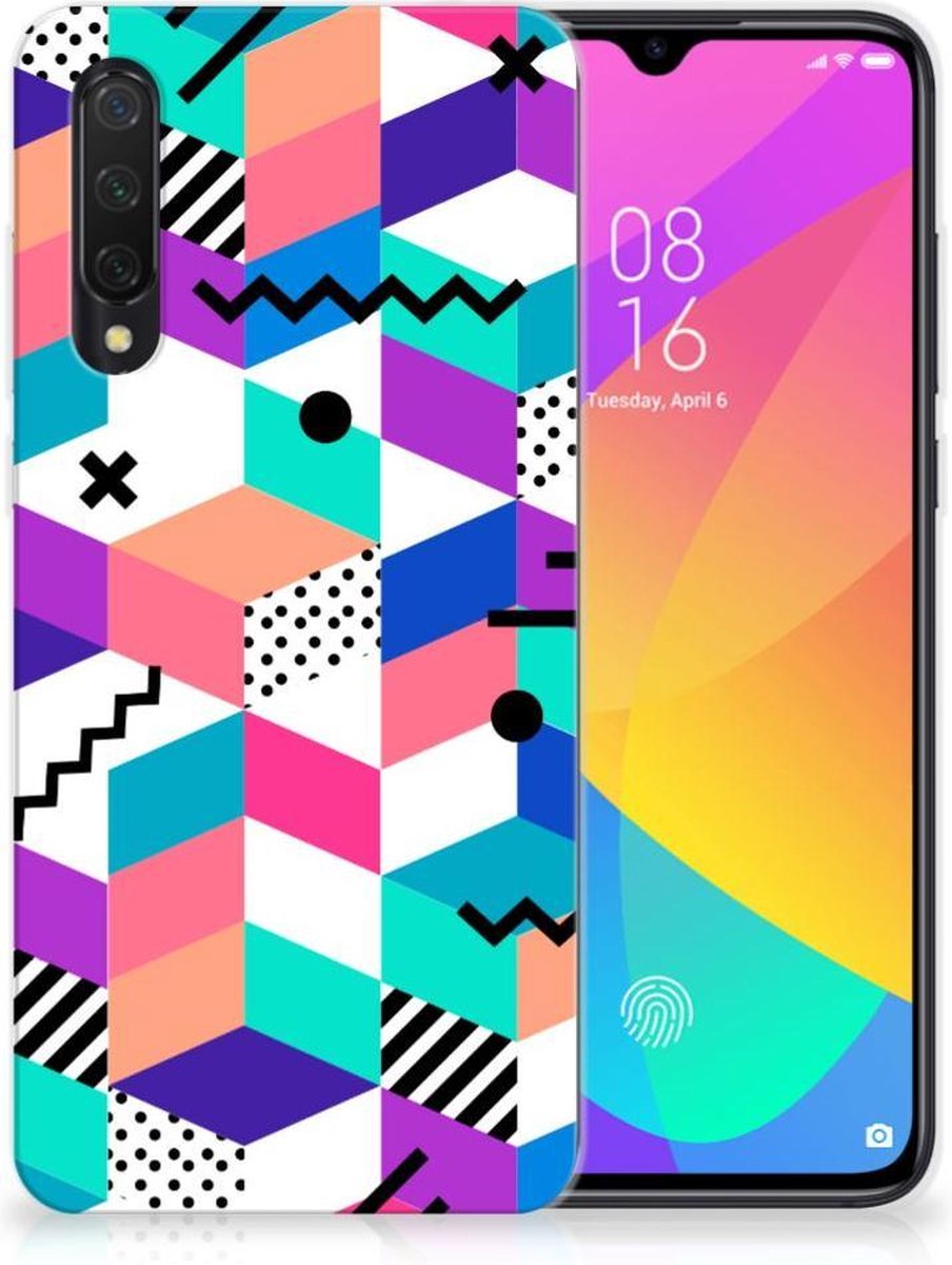 Xiaomi Mi 9 Lite TPU Hoesje Blokken Kleurrijk