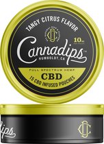 Cannadips CBD olie 16% Tangy Citrus Flavor 10 mg - 15 pouches