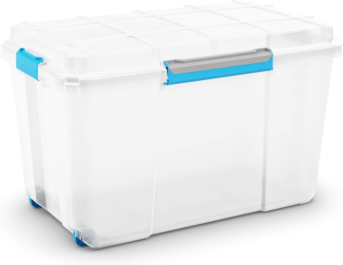 KIS Scuba opbergbox XL- 110L - wit/blauwe clips