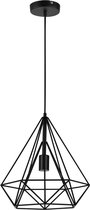 Hanglamp - Kleur zwart - Fitting 1 x E27 - Lampenkap (HxØ) 40 x 37 cm - Afmeting (H) 200 cm