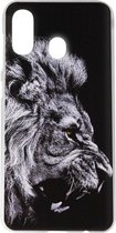 ADEL Kunststof Back Cover Hardcase Hoesje Geschikt voor Samsung Galaxy A40 - Leeuw Zwart