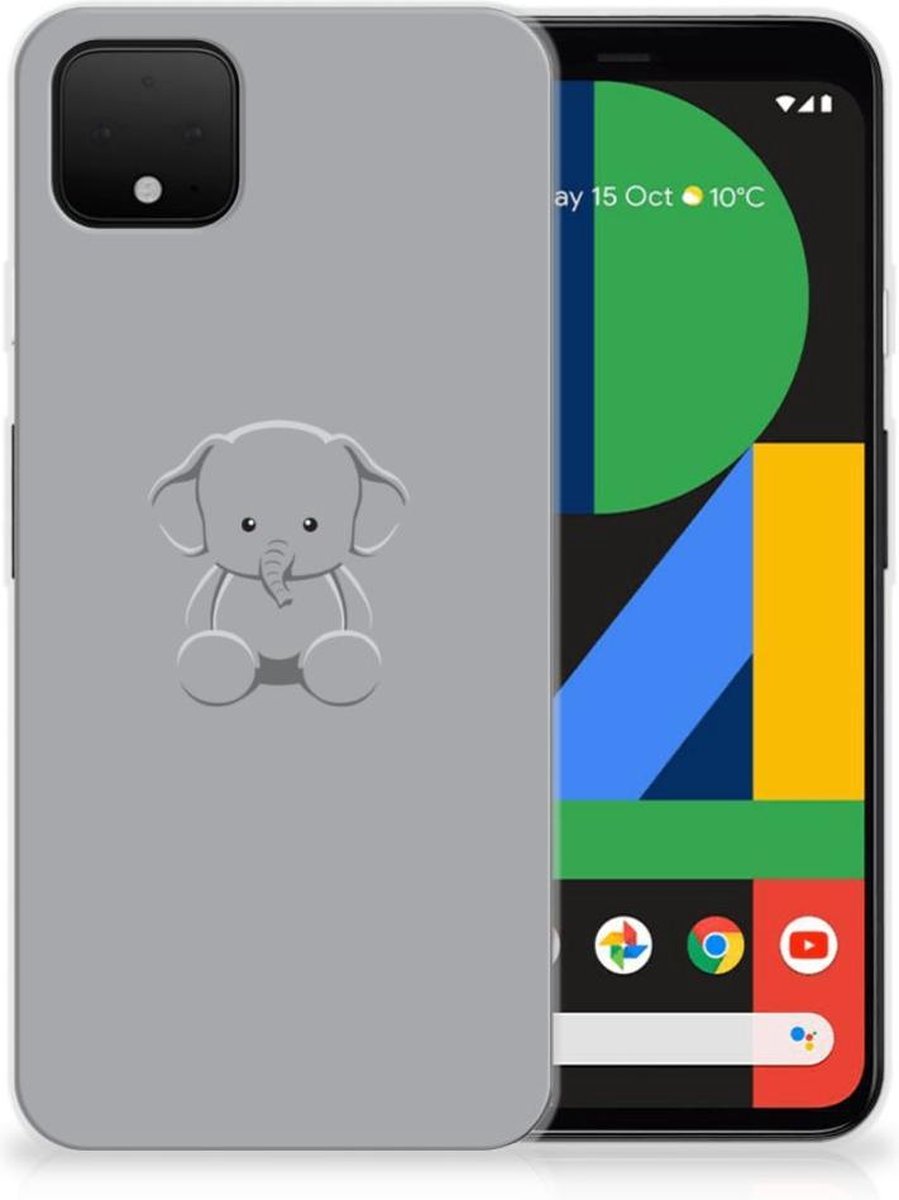 Google Pixel 4 XL Telefoonhoesje met Naam Grijs Baby Olifant