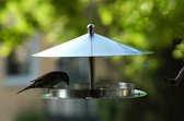 Pajavera® Luxe vogelvoederhuisje van RVS hangend model | Vogelhuisje van staal Ø 29 x 19,5 cm | Vogelvoederhuisje hangend | Dak voor bescherming tegen vocht en regen