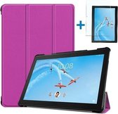Lenovo Tab P10 Hoes - Tri-Fold Book Case + Screenprotector - Paars