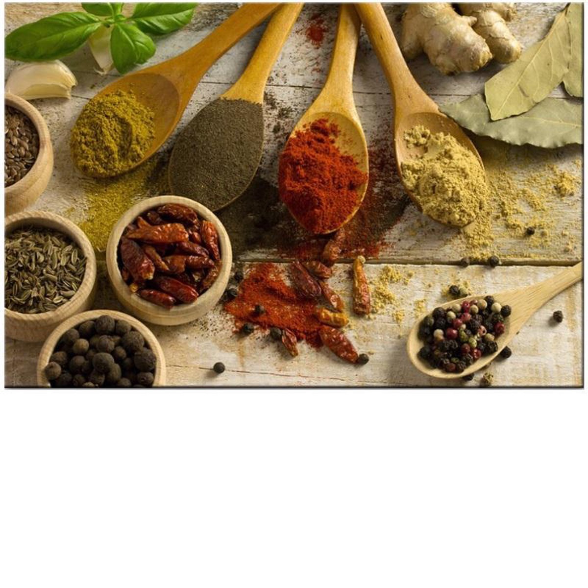 Indian Herbs Spices Cooking Food Kitchen TREBLE TOILE murale ART Photo Indian Herbs Spices Cooking Food Kitchen TREBLE TOILE murale ART Photo