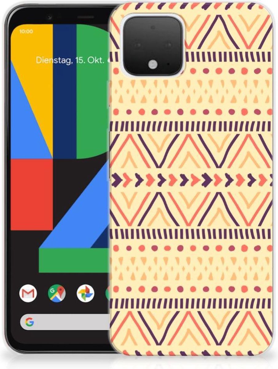 Back Cover voor Google Pixel 4 TPU bumper Aztec Yellow