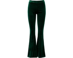 Velvet flared broek groen | bol.com