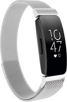 Milanees Smartwatch bandje - Geschikt voor  Fitbit Inspire  Milanese band - zilver - Maat: L - Horlogeband / Polsband / Armband