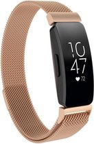 Milanees Smartwatch bandje - Geschikt voor  Fitbit Inspire Milanese band - rosé goud - Maat: L - Horlogeband / Polsband / Armband