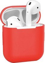 Airpods Case - Siliconen - Bescherming - Case- Cover - Hoesje - Airpods 1/2 - Rood