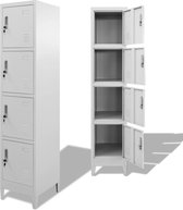 Stevige lockerkast met 4 lockers 38x45x180cm (Incl LW Anti kras vilt) / locker kast met planken
