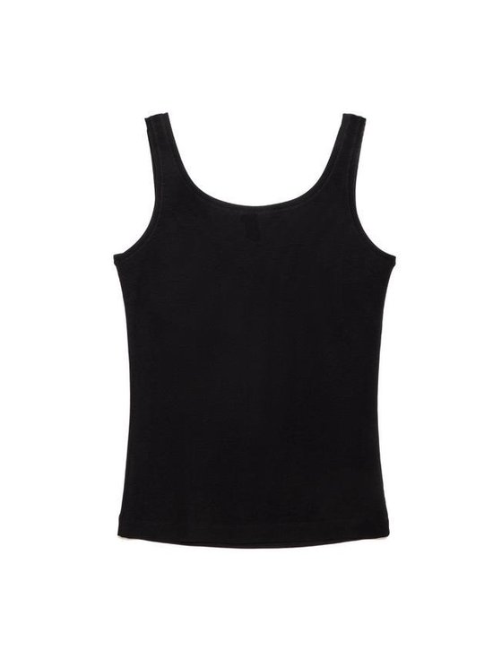 Basic topje, onderhemd, zijdezacht met stretch, zwart, maat Medium (38).
