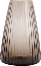 XLBoom - DIM STRIPE Large - Bloemenvaas met gestreept glas - Grijs (smoke grey) - Ø19.5xh30cm