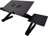 Zwarte Kunststof Laptoptafel - Handige Ergonomische Verstelbare Laptophouder - Standaard Voor Laptop Met Verkoeling