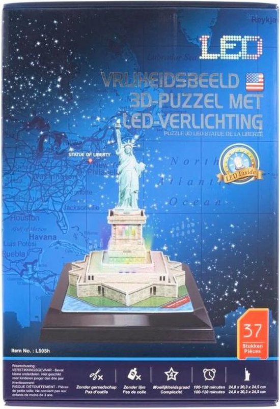 Vrijheidsbeeld 3D Puzzel Ledverlichting | bol.com