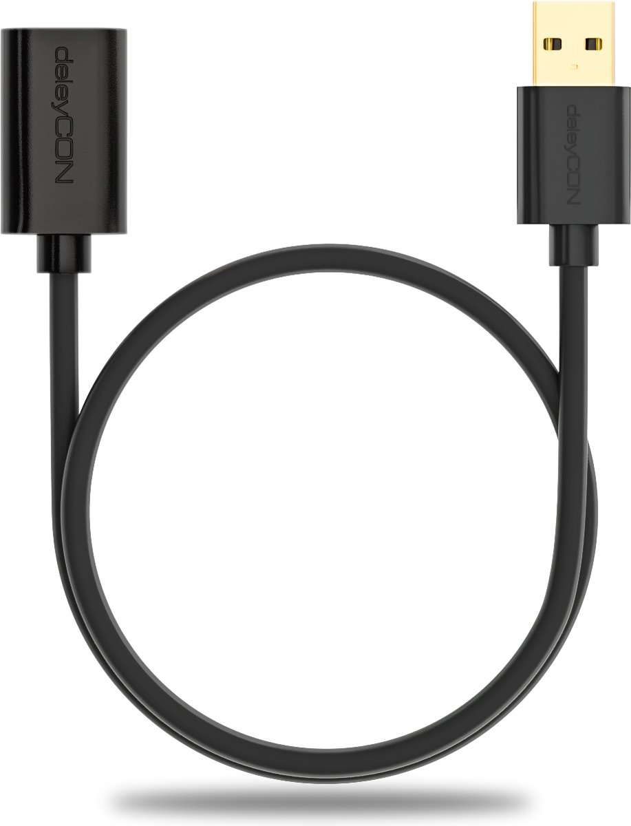 deleyCON MK715 USB-kabel USB 2.0 1,5 m USB A Zwart