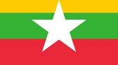 Vlag van Burma - Myanmar vlag 150x100 cm incl. ophangsysteem