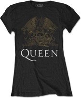 Queen Dames Tshirt -M- Crest Zwart