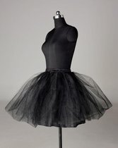 Zwarte petticoat rok tule tutu - Black Swan steampunk zwart - XS S M - onderrok rokje ballet turnen duivel rock&roll duiveltje