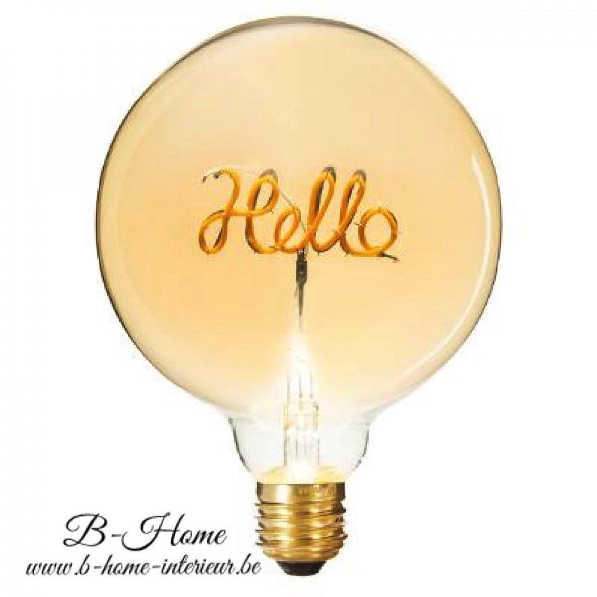 Ledlamp - Met Tekst - Hello - Goud - XL Model - Grote Bolvormige LED |  bol.com