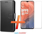 OPPO A5 2020 Hoesje - Book Case - Luxe Portemonnee - 1x Tempered Glass Screenprotector - Epicmobile
