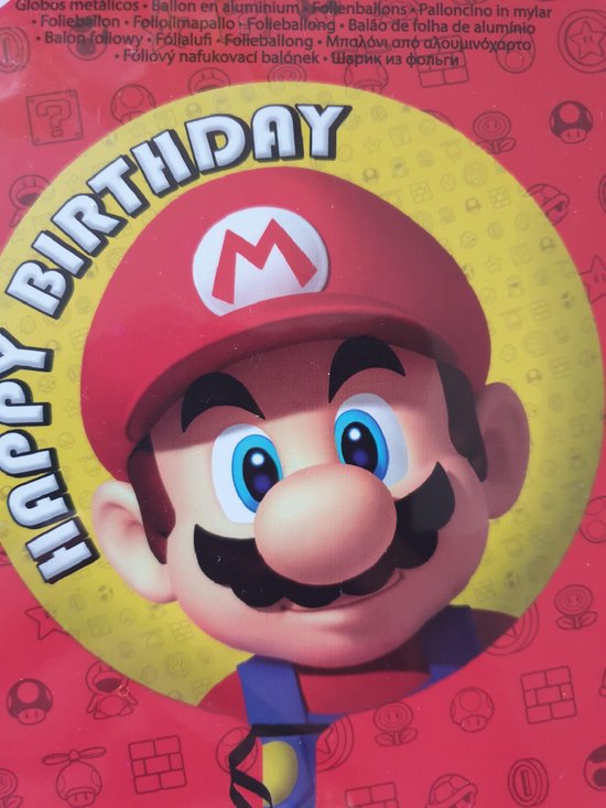 Folie ballon Mario Bros (gevuld met helium)