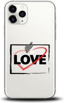Apple Iphone 11 Pro Max siliconen telefoonhoesje transparant - love design
